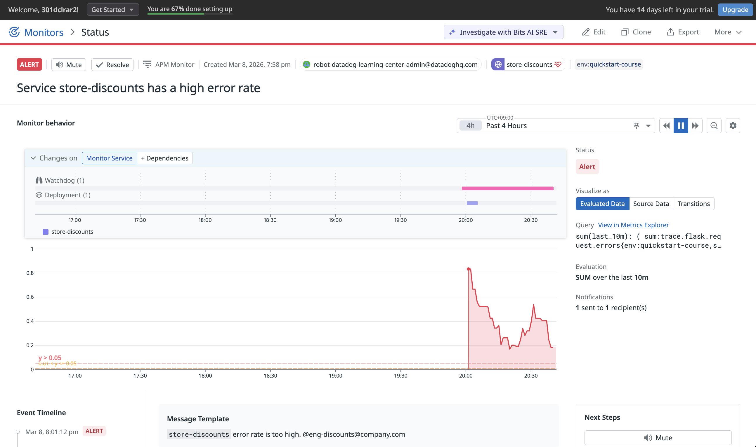 Monitor 상세 - 에러율 그래프